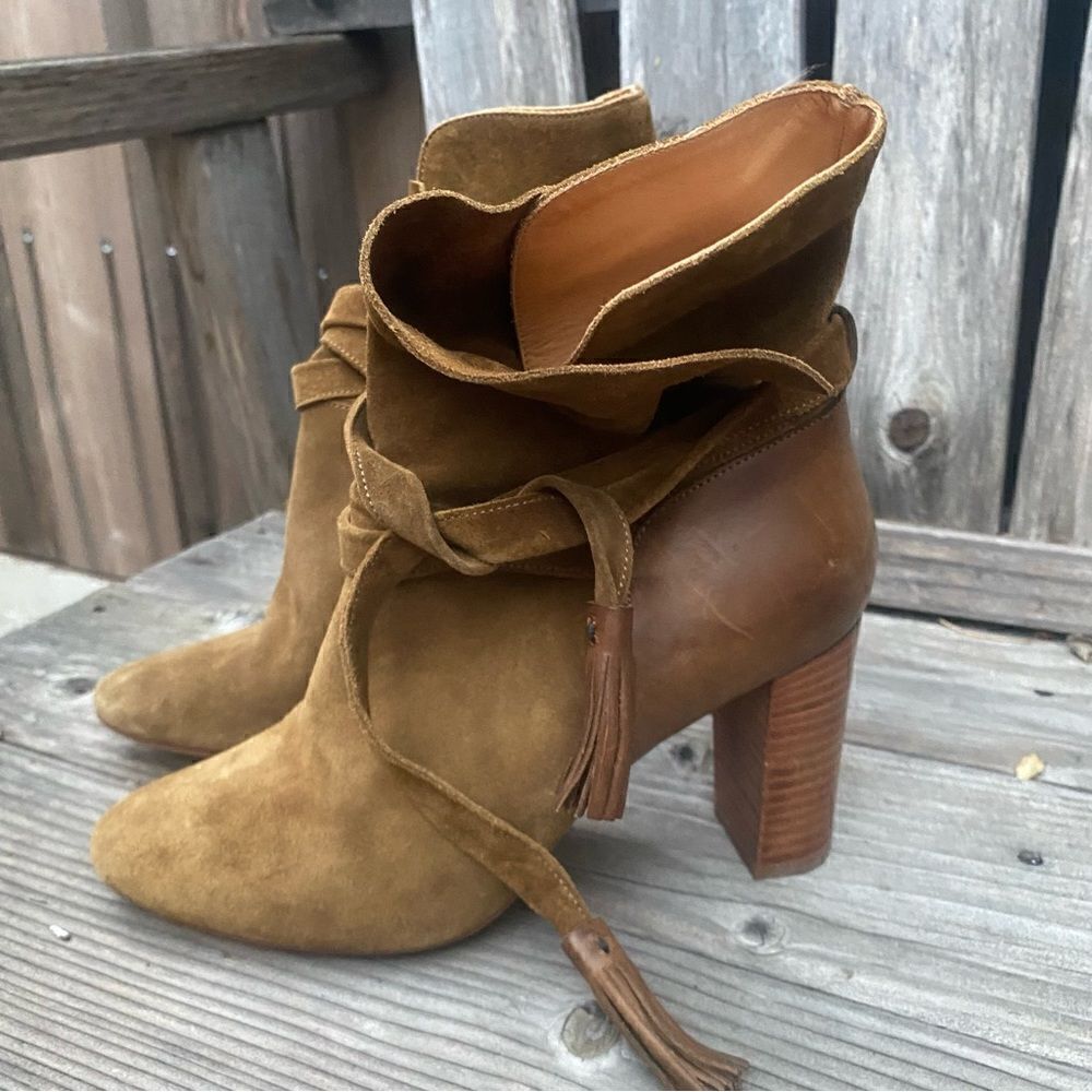 Ba&SH LEATHER ANKLE BOOTS In brown size 38